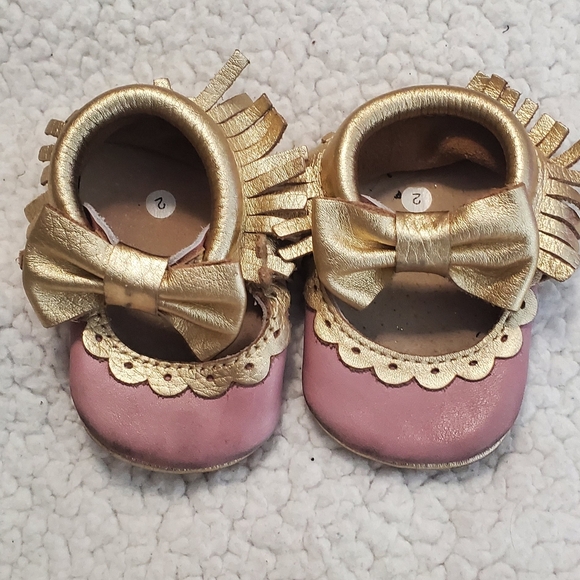 First Steps Other - Gold and Pink Kids Shoes